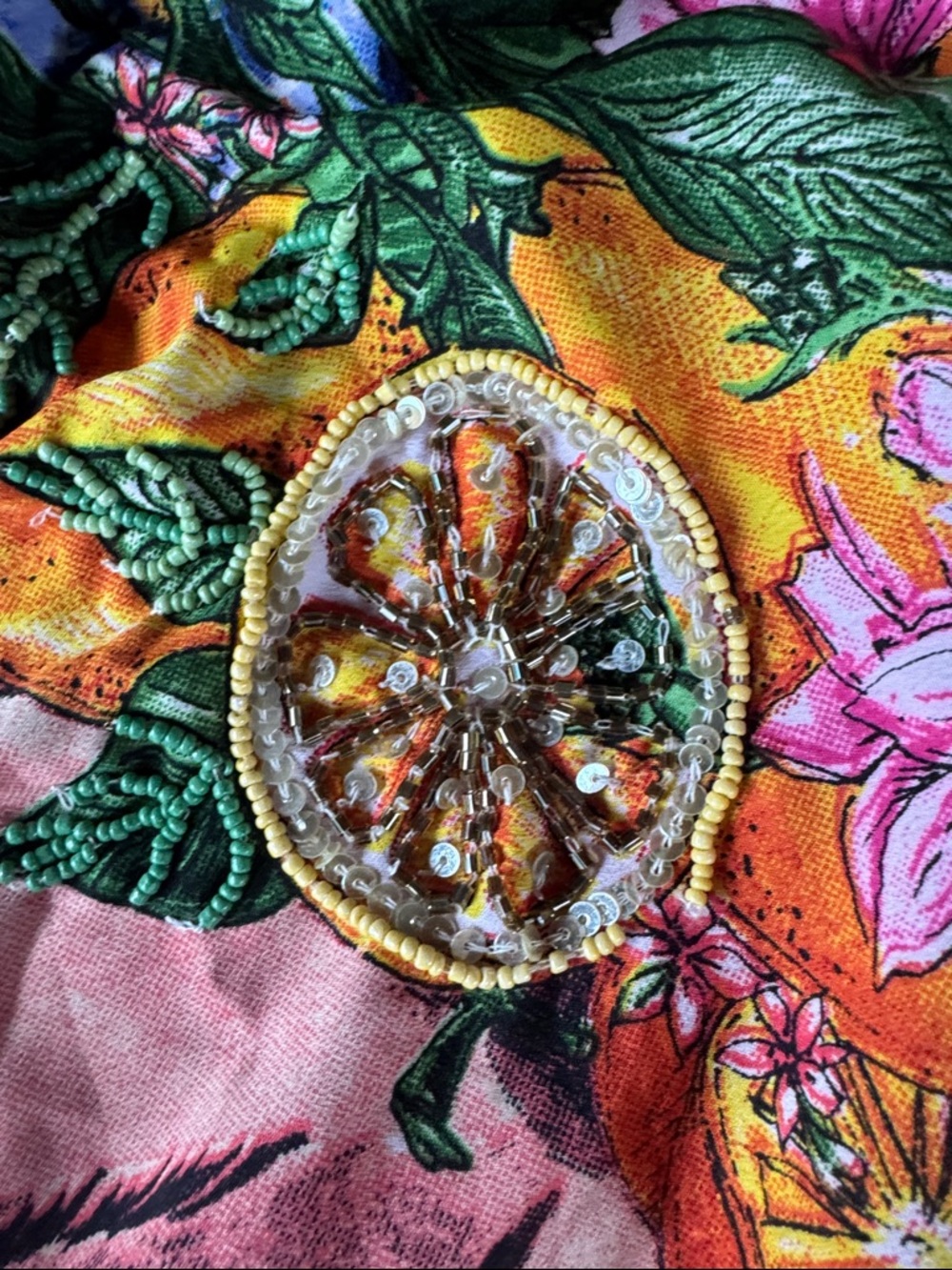 Antica Sartoria beaded embroidered resort wear sleeveless summer tropical dress - Picture 14 of 14